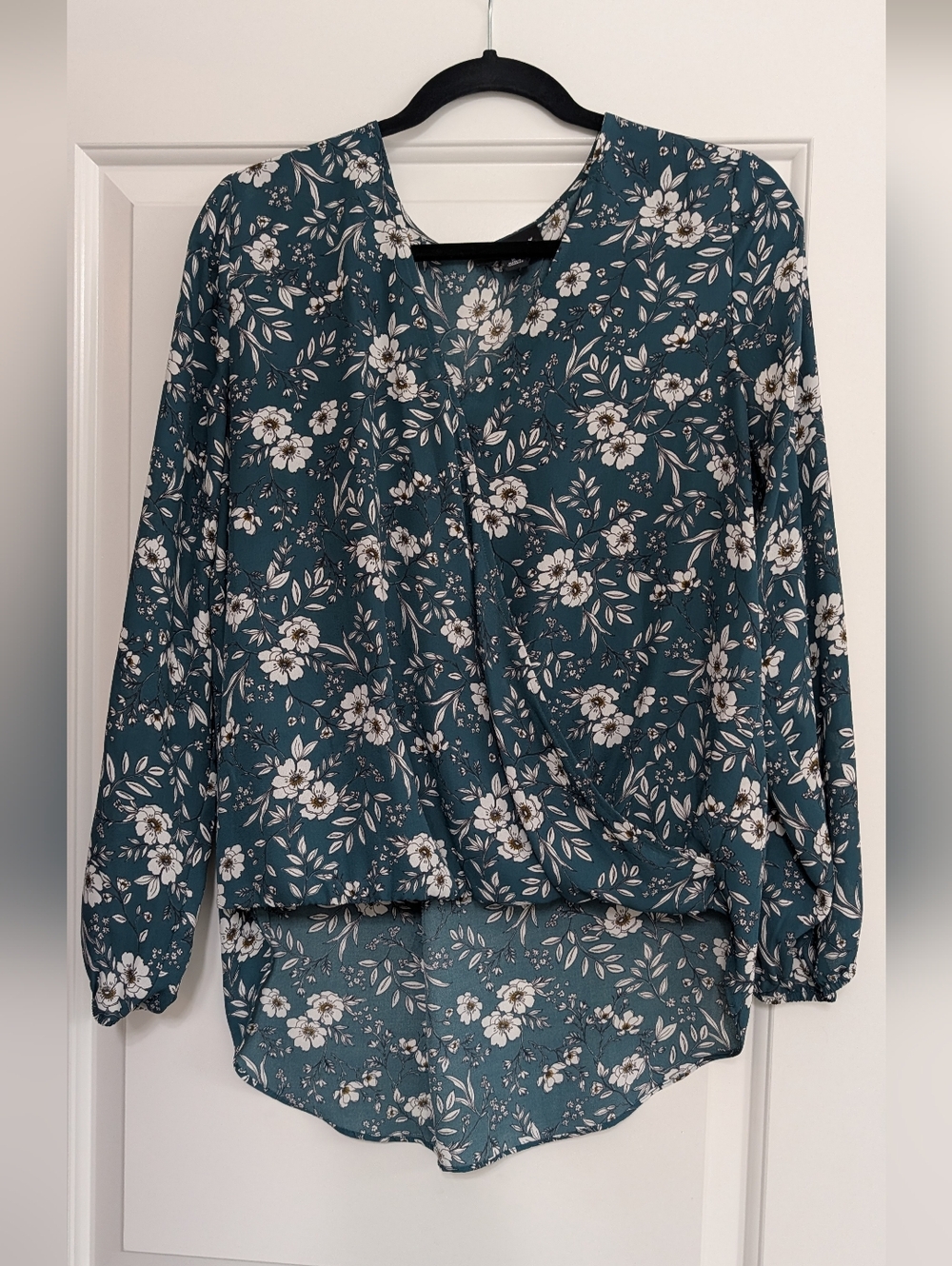 Women’s Green Floral Wrap Blouse From Fortune + Ivy